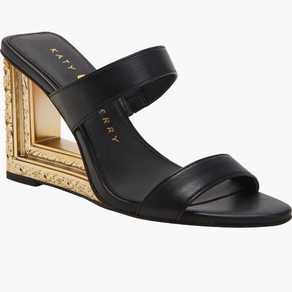 NIB Katy Perry The Framing Slide Sandal, Black, 1/2